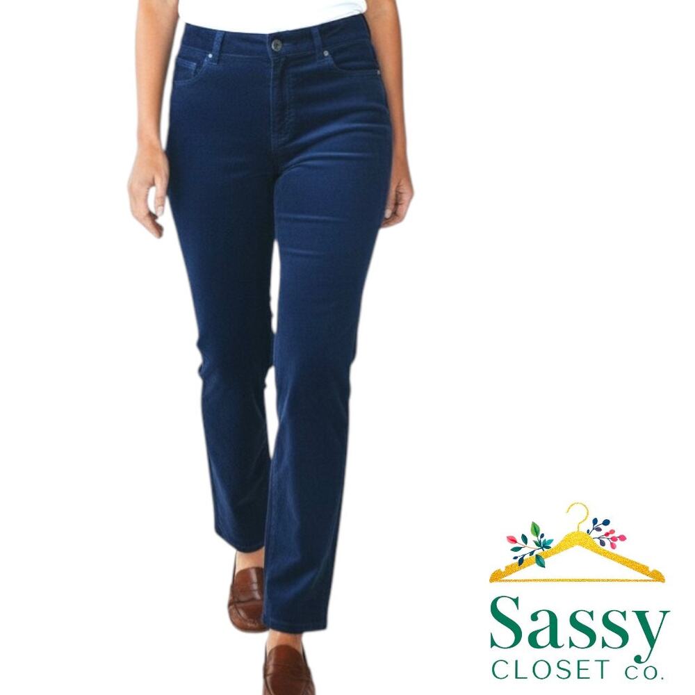 TALBOTS Blue Velveteen Curvy Corduroy 16 💙